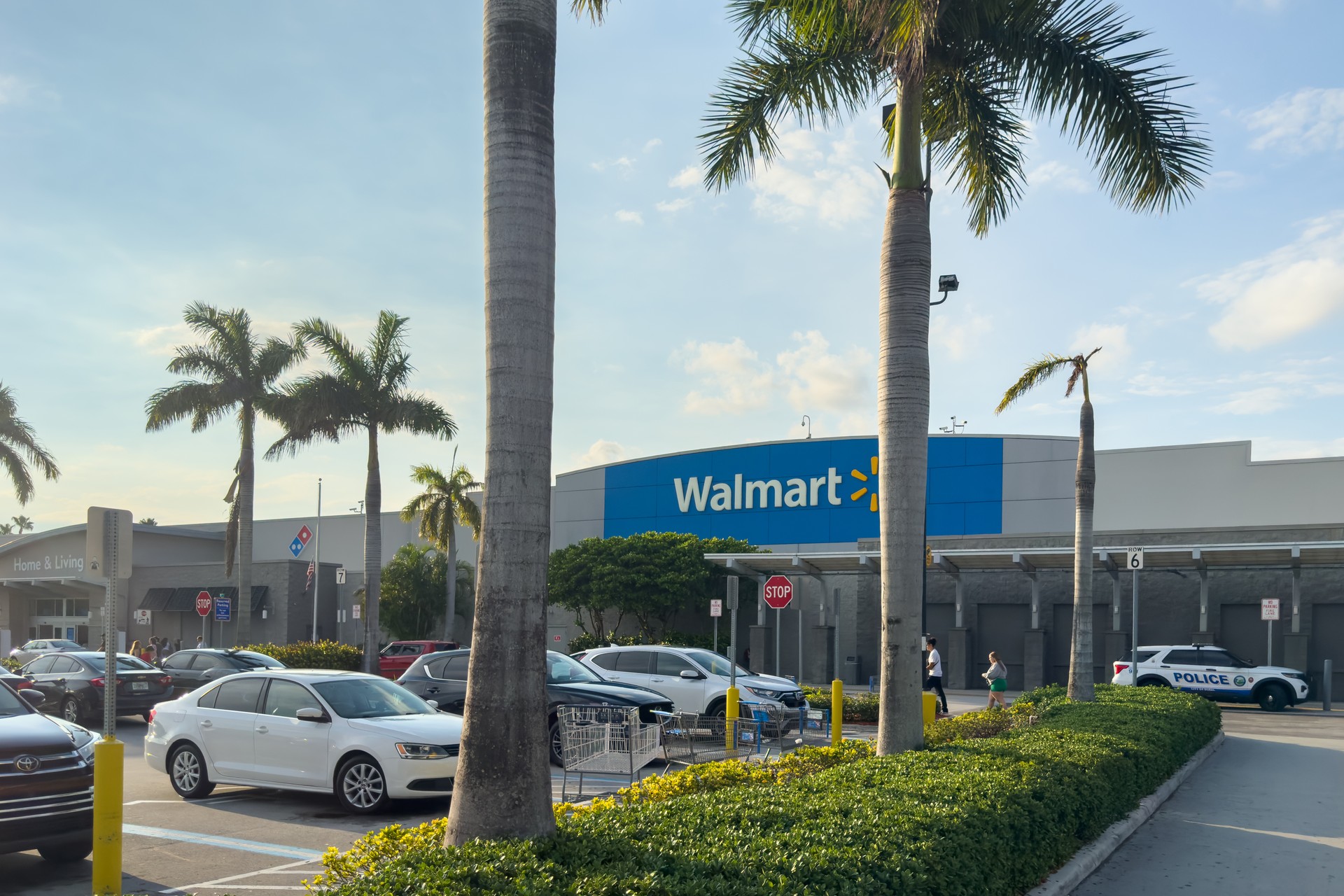 Exterior of a Walmart supermarket in Miami, Florida, the USA.